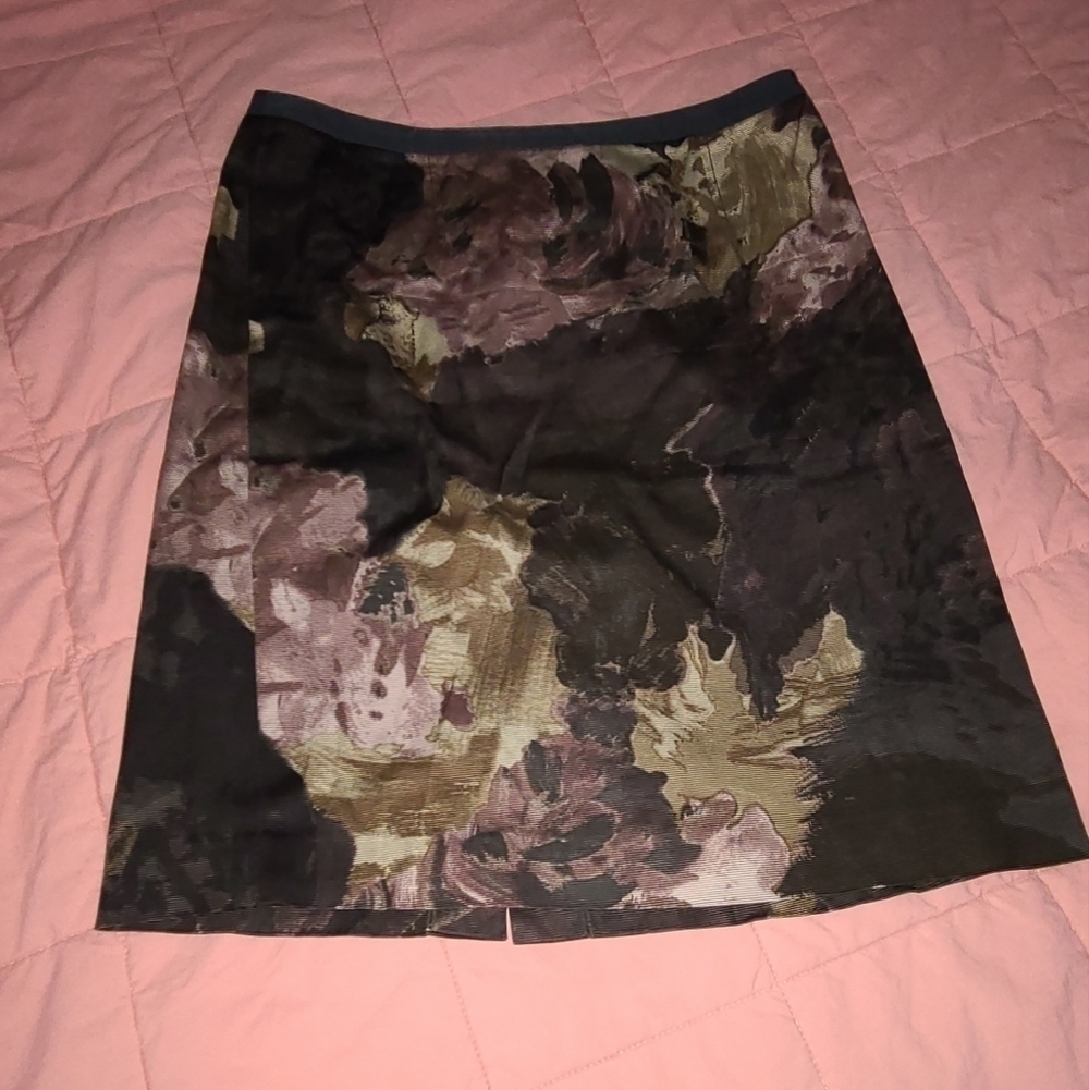 Ann Taylor LOFT Pencil Skirt 4 Abstract Career Casual Slit